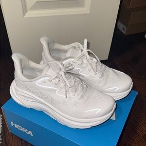 Hoka White Athletic Sneakers